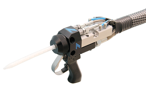 MDS 2000N mit Klebeauftragspistole und automatisiertem Mischsystem